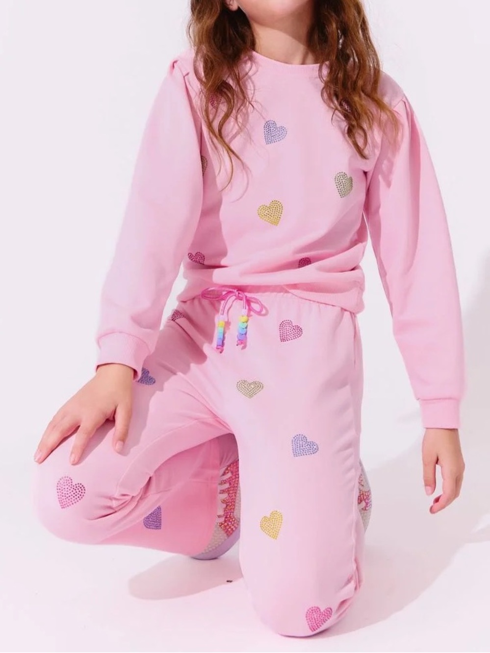 Lola + The Boys Pink Crystal Hearts Set Size 10